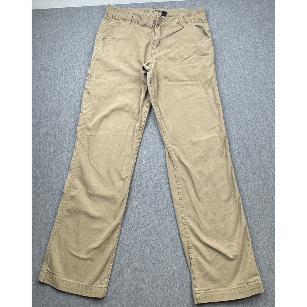 Carhartt Pants Men's 34x34 Tan BN2291-M Rugged Flex Canvas Work Relaxed Fit